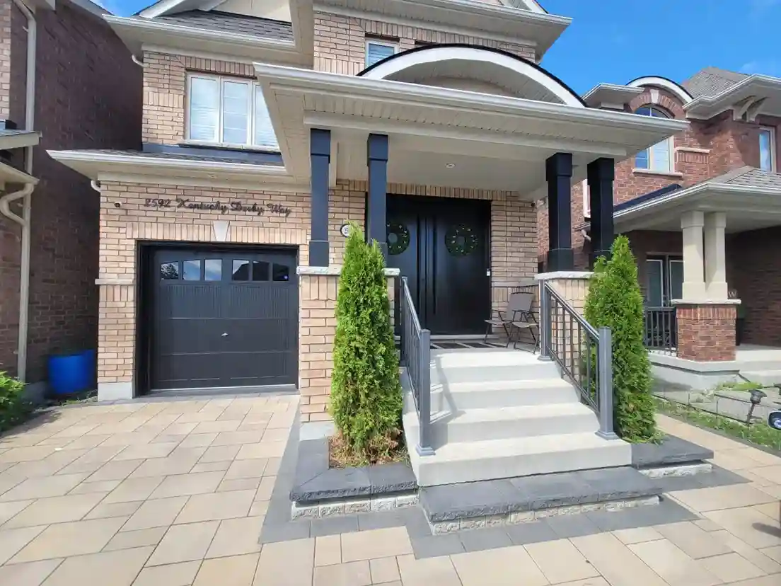 Modern custom front entry door installed in Toronto
