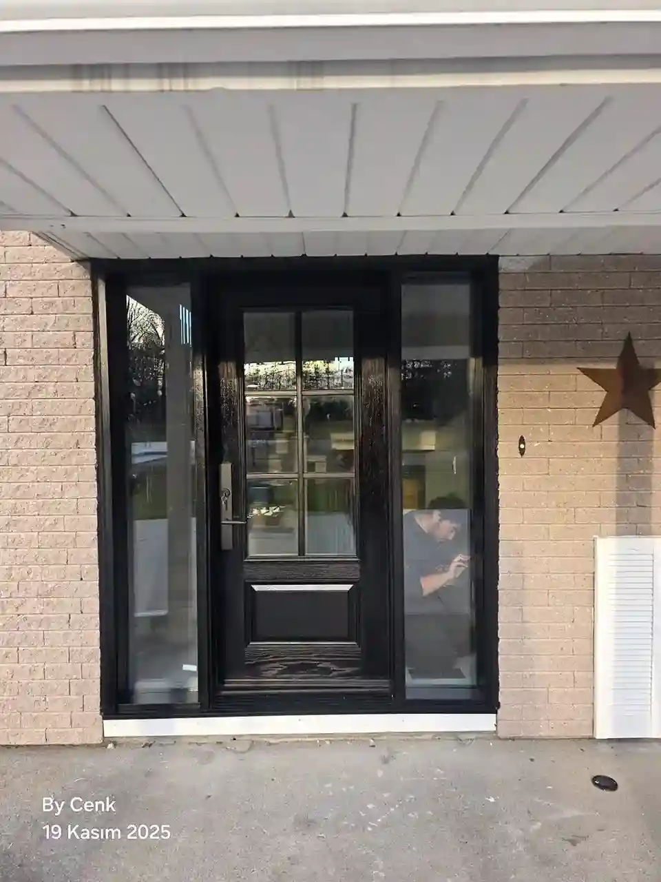 Black 6-Lite Craftsman Entry Door with Sidelights
