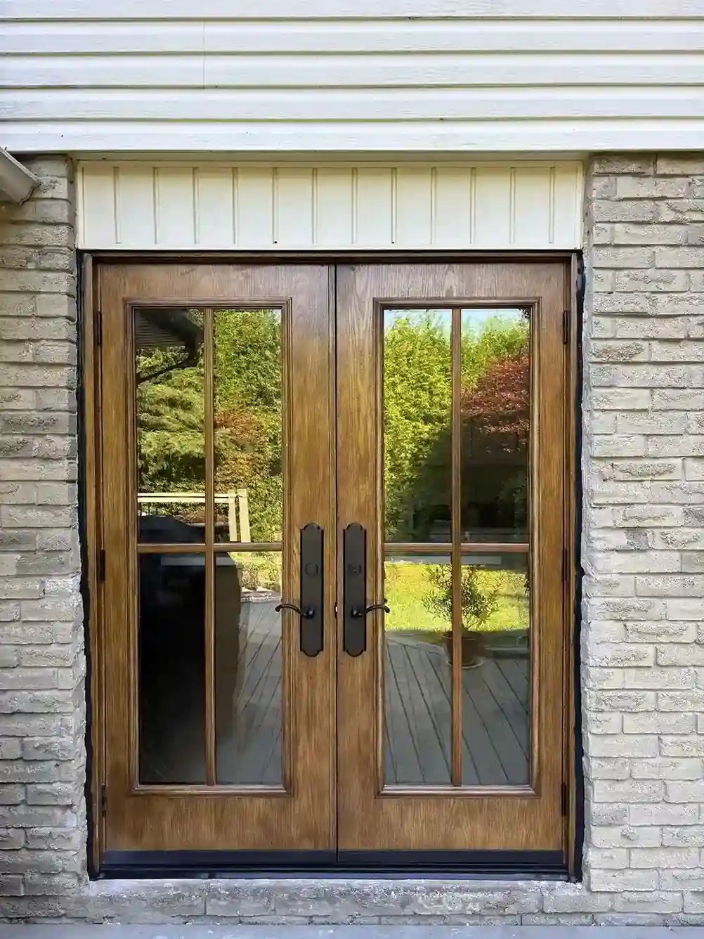 Custom Glass Back Entry Doors, Exterior View