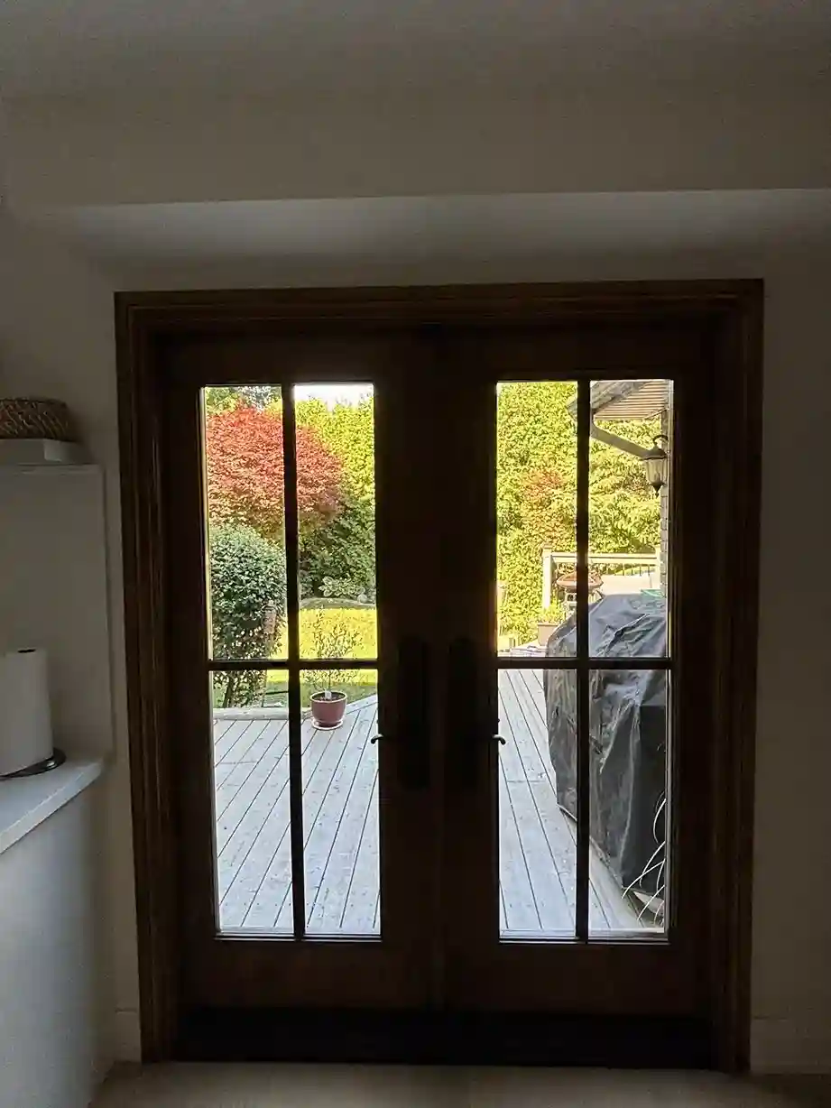 Custom Glass Back Entry Doors to Backyard Deck